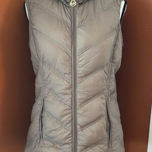Michael Kors Brown Quilted Puffer Vest